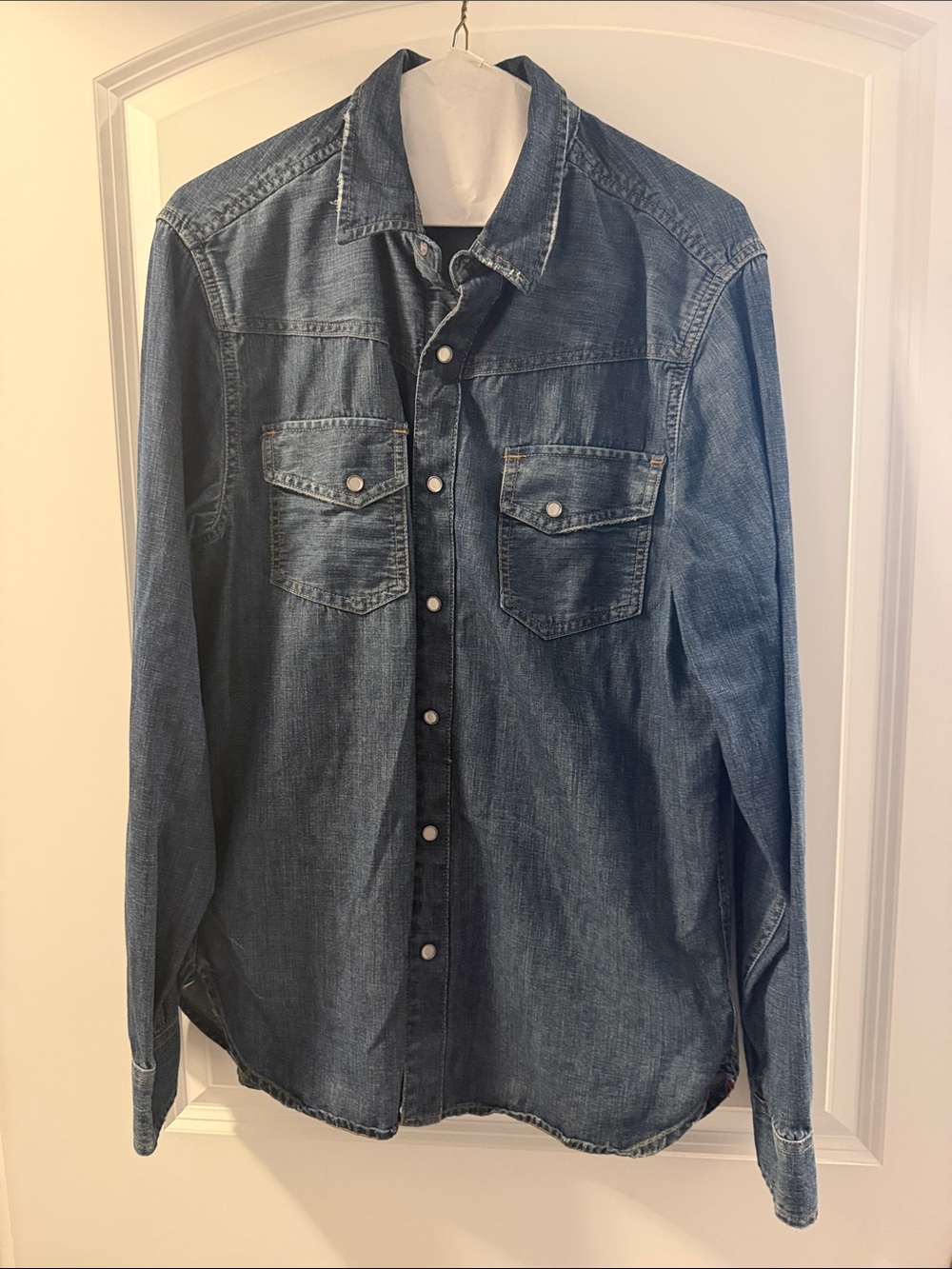Lucky Brand Denim Button-Down Shirt - Blue